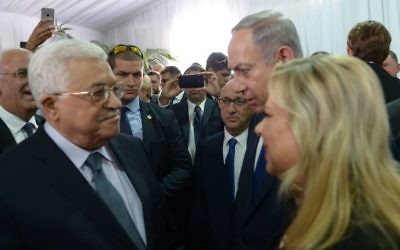 Mahmoud Abbas meeting with prime minister Benjamin Netanyahu