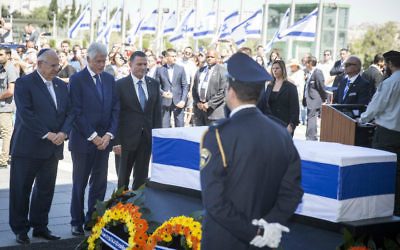 Bill Clinton with Israeli President Reuven Rivlin and Knesset Speaker Yuli Edelstein