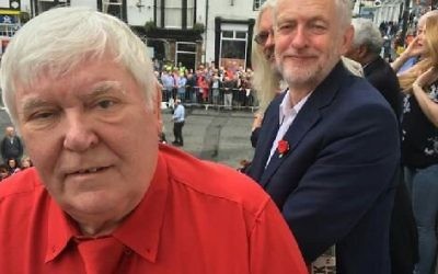 Tosh McDonald pictured with Jeremy Corbyn (Picture from his Twitter account)