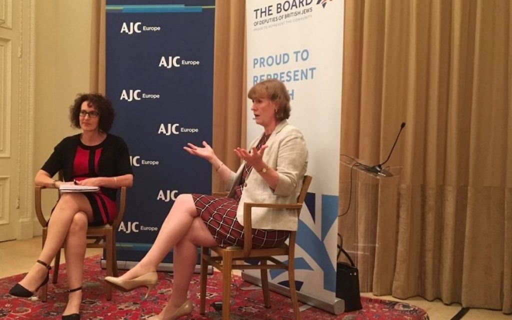 Joan Ryan MP speaking alongside Board of Deputies Chief Executive Gillian Merron