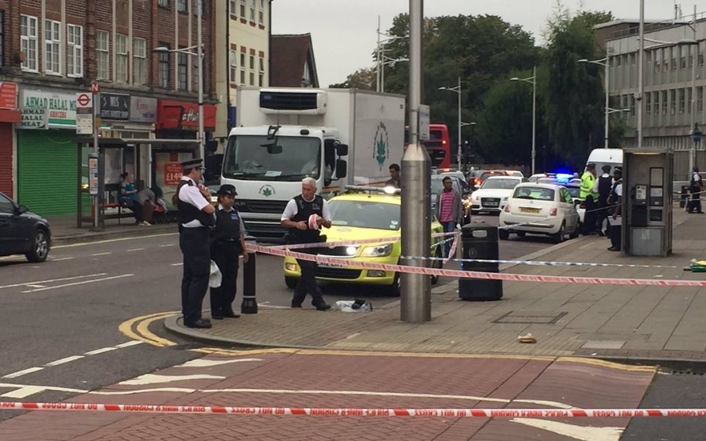 Police cornered off the high street after the incident. Passer-by Julia Osborne took this picture.