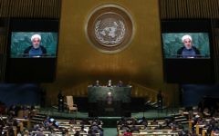 Hasan Rouhani speaking at the U.N. General Assembly on Thursday Hasan Rouhani speaking at the U.N. General Assembly on Thursday