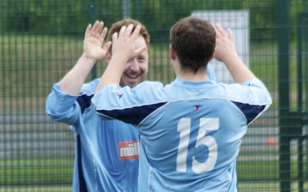 Avi Markiewicz celebrates one of his four goals