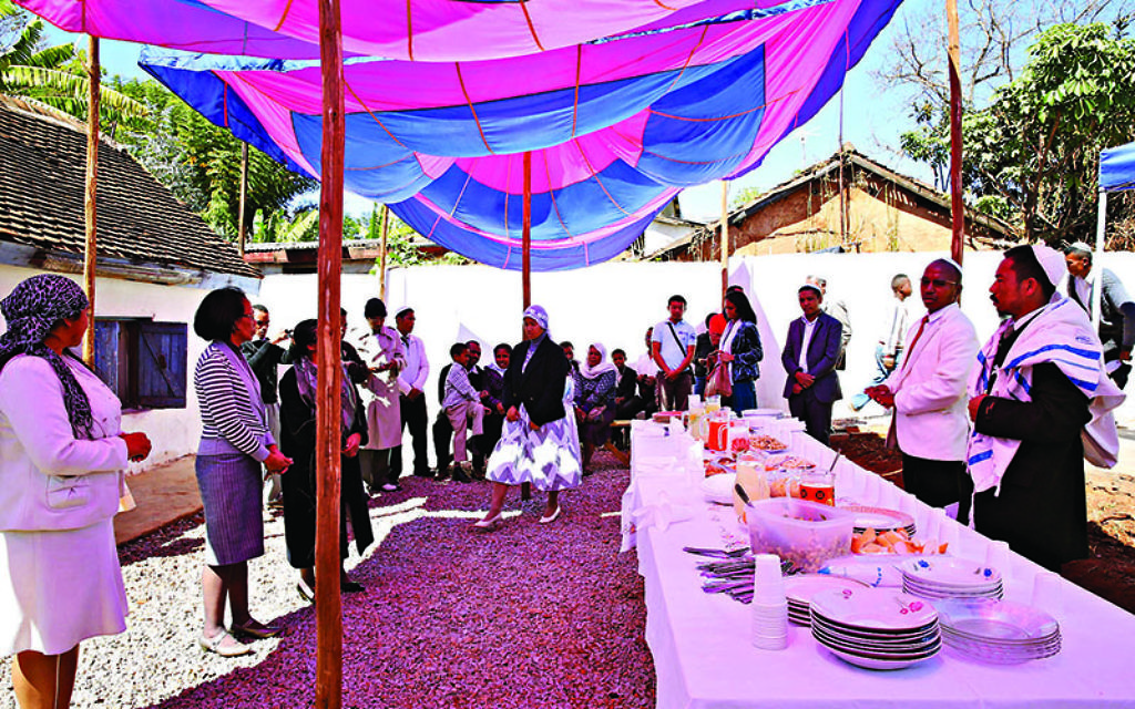 Kiddush, Shacharit (morning) service, Beit HaTefilah Israel, Antananarivo, Madagascar. August 2014.