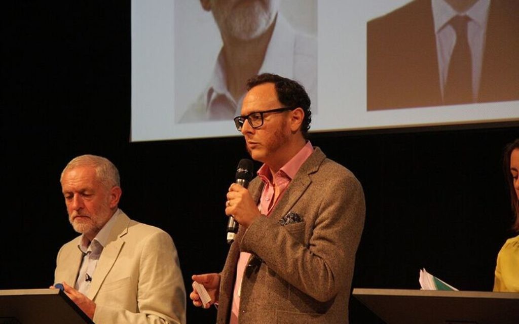 Jeremy Corbyn appearing at JW3 whilst Raymond Simonson introduces the debate 

Picture credit: Joel Seshold