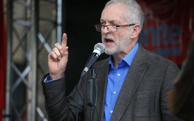 Jeremy Corbyn speaking at at rally 

(Photo credit: Jonathan Brady/PA Wire