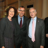 Mark Regev (centre) with the Board of Deputies Chief Executive Gillian Merron and Jonathan Arkush