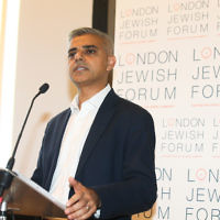 London Mayor Sadiq Khan addressing the commemorative event