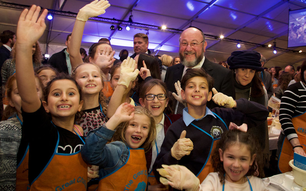 Great Challah bake with the Chief Rabbi, during Shabbat UK 2016