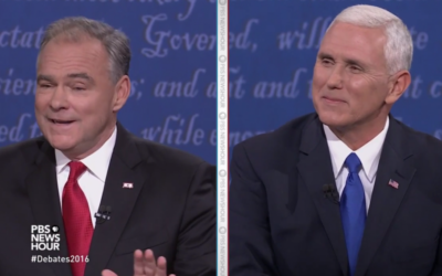 Mike Pence and Tim Kaine lock horns in the vice-presidential debate