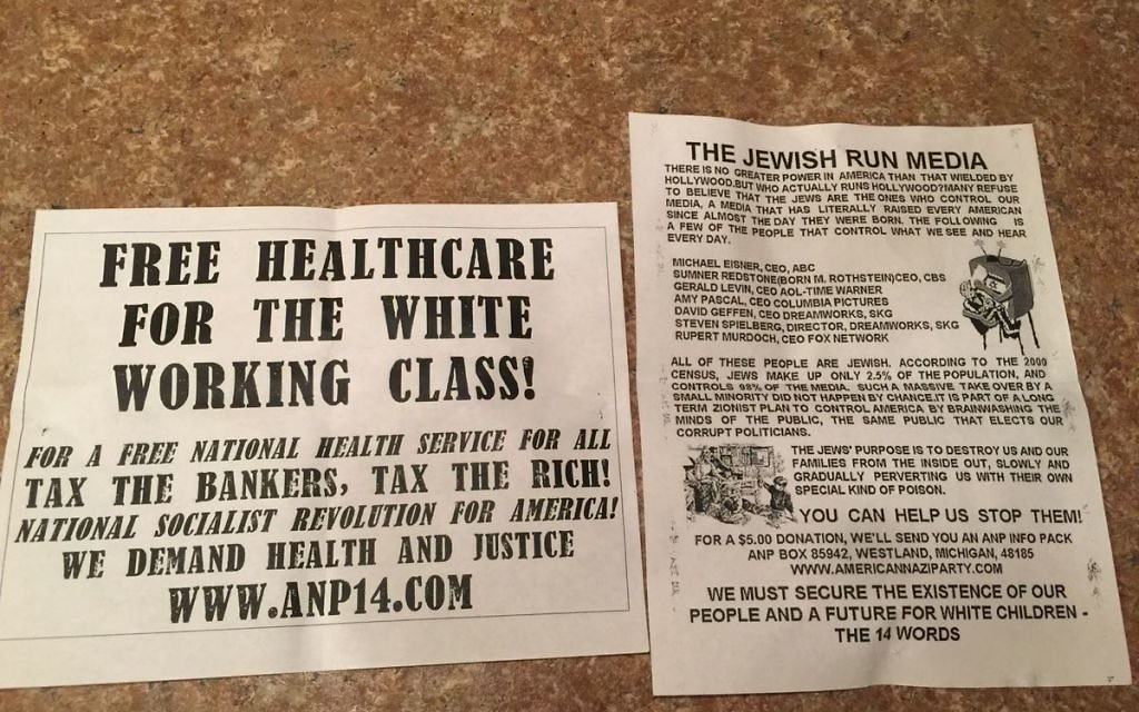 American Nazi Party fliers dropped in Missoula, Montana, November 2016. (Courtesy photo)