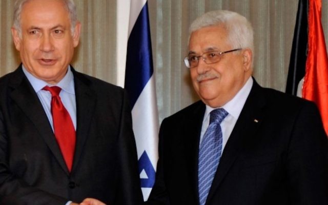 Benjamin Netanyahu with Mahmoud Abbas