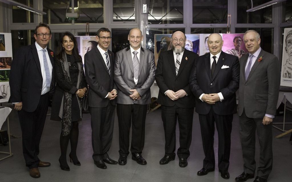 From Righ-Leftt: BOD President Jonathan Arkush, EJC President Dr. Moshe Kantor, Chief Rabbi Ephraim Mirvis, Dr Richard Burack, Co-chair of the governors of the school, Ambassador Marc Regev, EJC Executive Vice-President Raya Kalenova, Headmaster Matthew Slater.