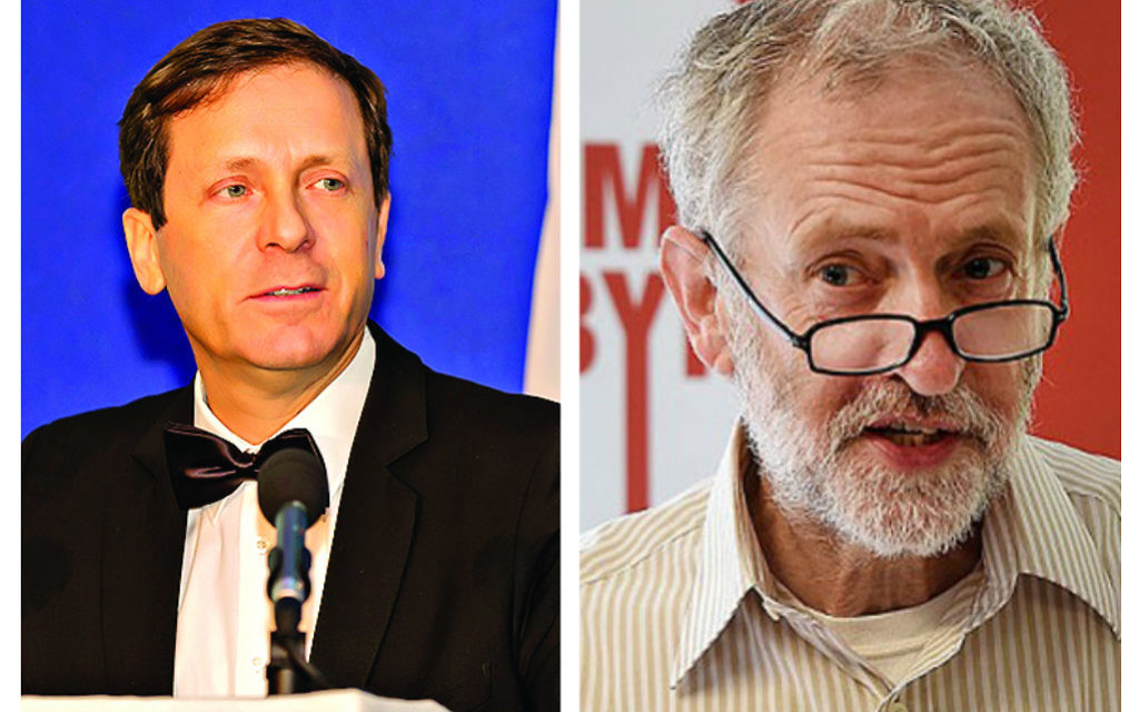 Isaac Herzog and Jeremy Corbyn