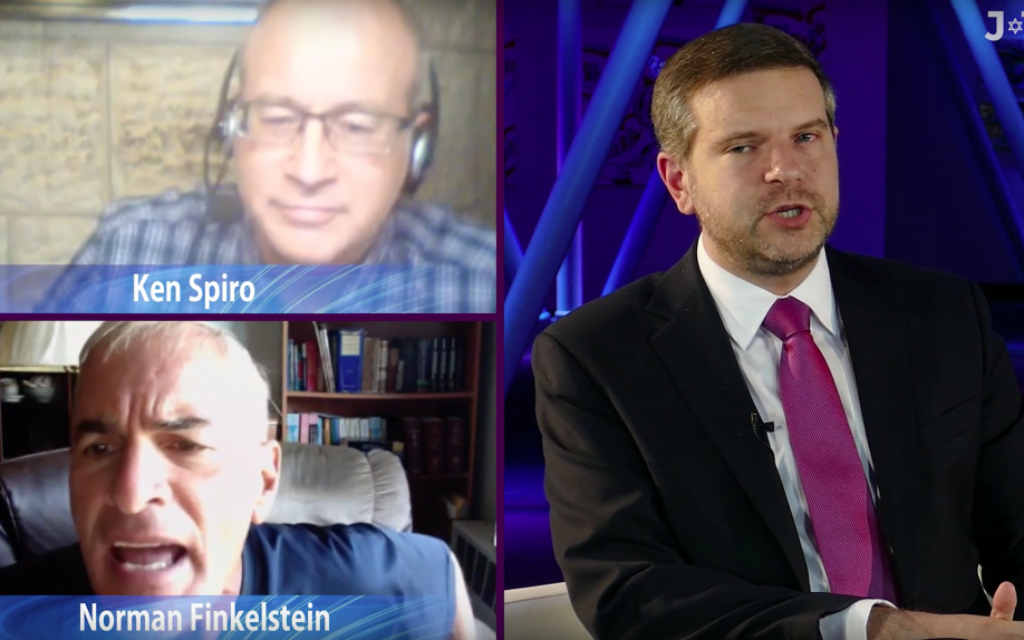 Norman Finkelstein lashing out at host Alan Mendoza during the debate