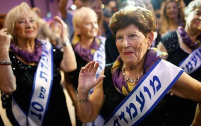 The fifth annual pageant for Holocaust survivors was held in Haifa. (Screenshot from Twitter)