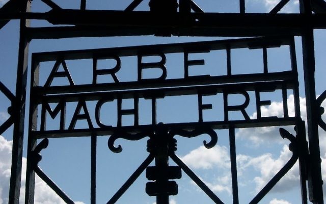 The Arbeit macht frei (Work will make you free) sign at Dachau