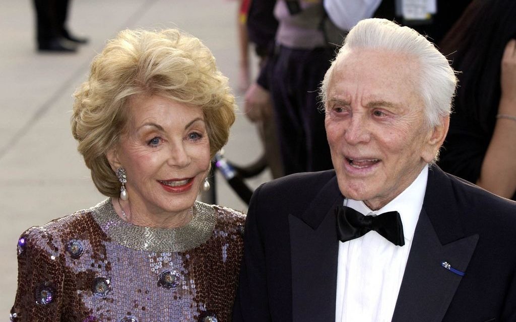 Actor Kirk Douglas and his wife Anne Buydens, as Douglas is celebrating his 100th birthday today. (Photo credit: Myung Jung Kim/PA Wire)