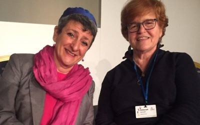 Rabbi Laura Janner-Klausner with historian Deborah Lipstadt at Limmud 2016