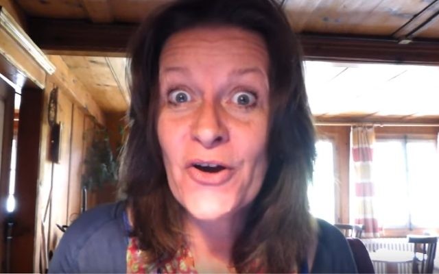 Alison Chabloz during her video, which called Auschwitz a 'theme park'