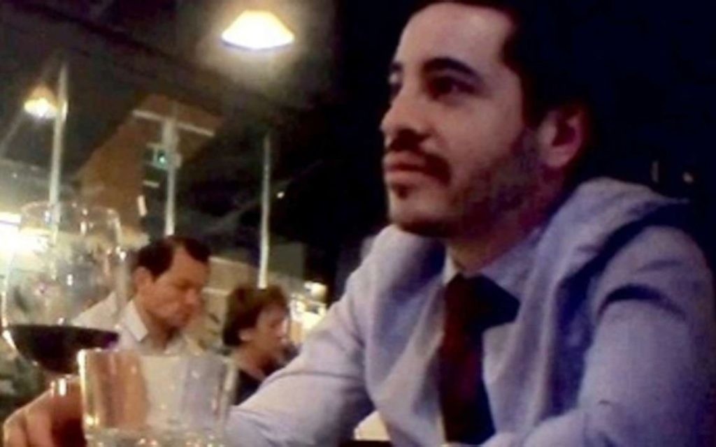 Shai Masot, political officer for the Israeli embassy, being filmed by an undercover Al Jazeera reporter.