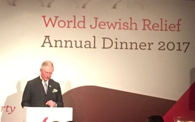Prince Charles addressing WJR's dinner on Monday night. Pic: Twitter.