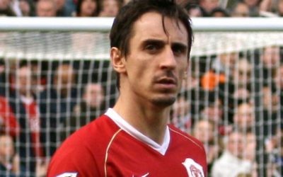 Gary Neville playing for Manchester United
