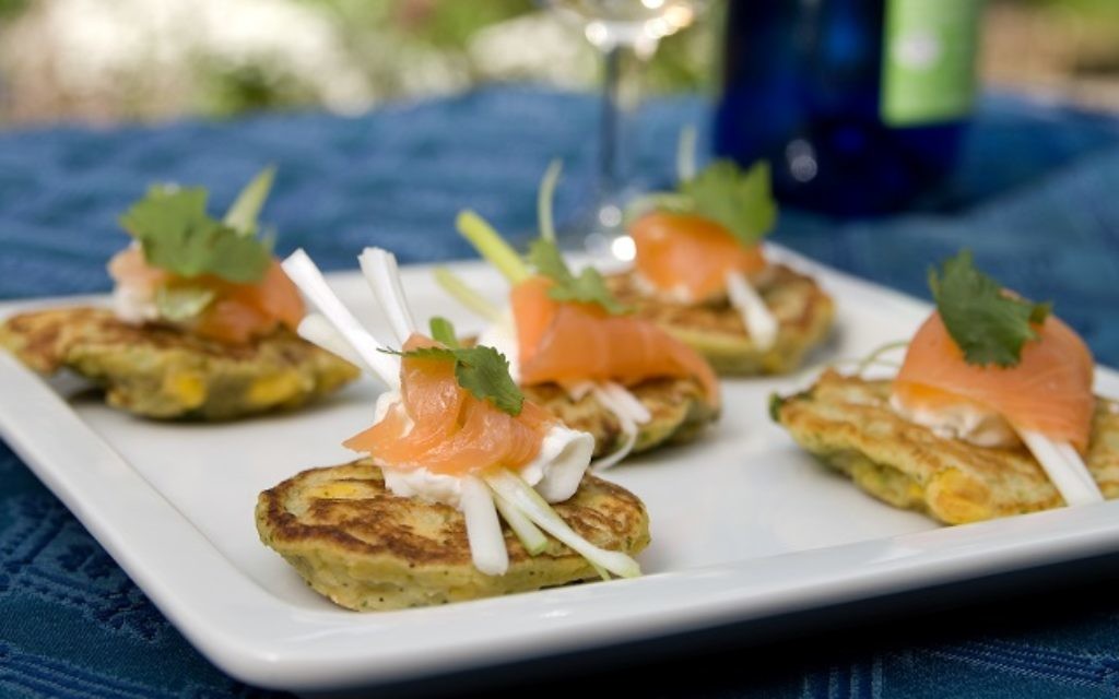 Sweetcorn Fritters with Smoked Salmon