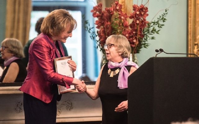 Dame Esther Rantzen, who was handed the award by Leah Phillips, a resident of Sidney Corob home. PIC: Blake Ezra Photography Ltd