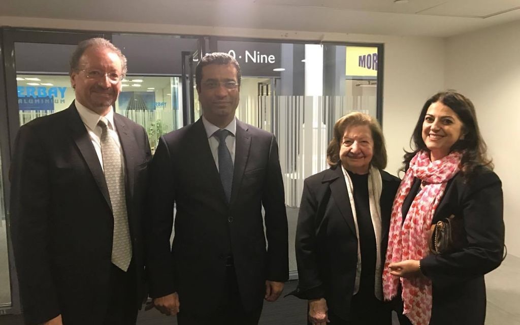 L-R:  Freddy Khalastchi and the ambassador with Freddy's family
