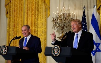 Israeli Prime Minister Benjamin Netanyahu , with US President Donald J. Trump in of the White House 

(Photo credit: Avi Ohayon/GPO via JINIPIX)
