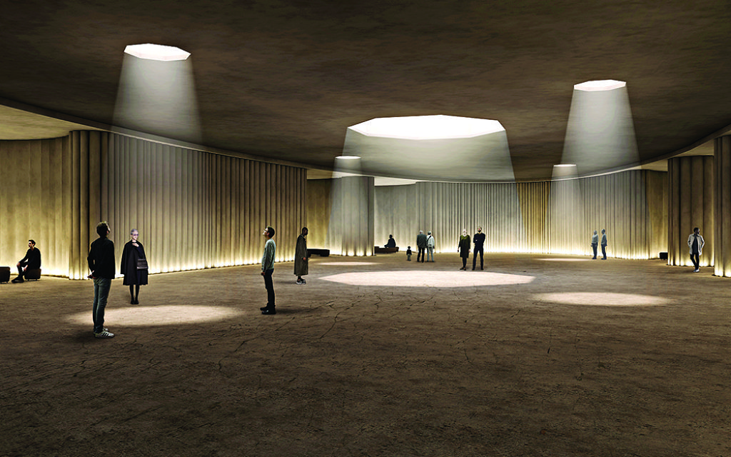 Caruso St John Architects, Marcus Taylor and Rachel Whiteread (UK) - 'The sculpture brings natural light into the largest and most memorable of these spaces - the "Hall of voices" - where visitors will hear first hand testimony of Holocaust survivors" Caruso St John Architects, Marcus Taylor and Rachel Whiteread (UK) - 'The sculpture brings natural light into the largest and most memorable of these spaces - the "Hall of voices" - where visitors will hear first hand testimony of Holocaust survivors"