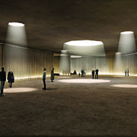 Caruso St John Architects, Marcus Taylor and Rachel Whiteread (UK) - 'The sculpture brings natural light into the largest and most memorable of these spaces - the "Hall of voices" - where visitors will hear first hand testimony of Holocaust survivors"
