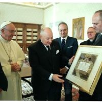 Handing the Pope the Blessing of the Home