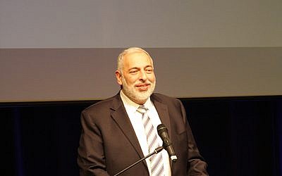 Rabbi David Meyer speaking during the Jewish Schools Awards (Picture credit: Joel Seshold)