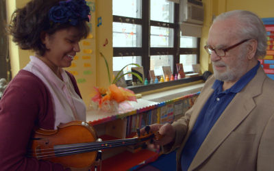 Joe Feingold and Brianna Perez in the Oscar-nominated short documentary “Joe’s Violin.” (“Joe’s Violin”)