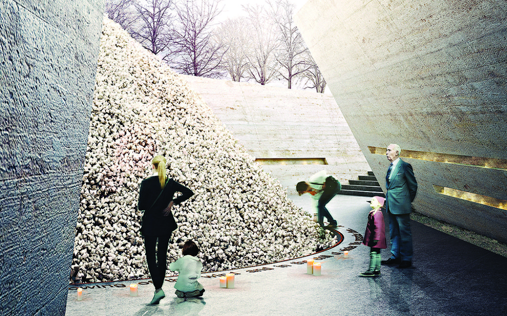 John McAslan + Partmers and Mass Design Group (UK)
'The act of taking a stone symbolises our individual and collective commitment to remembrance. This is our Memorial proposal. Six million stones placed at, and then taken from, the centre of London'. John McAslan + Partmers and Mass Design Group (UK)
'The act of taking a stone symbolises our individual and collective commitment to remembrance. This is our Memorial proposal. Six million stones placed at, and then taken from, the centre of London'.