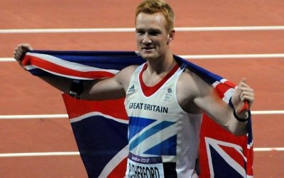 Greg Rutherford after winning the long jump at the 2012 Olympics