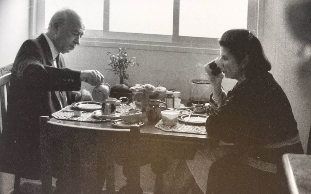 Prime Minister Yitzhak Rabin and his wife Leah having breakfast in their flat in 1994