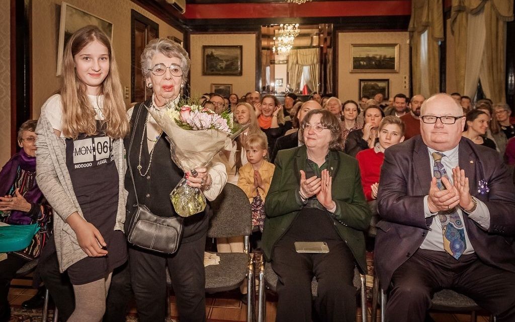 Holocaust survivor Lili Pohlmann (second left) and Sir Eric Pickles during the launch of a new charity, Learning from the Righteous, at the Polish Embassy. (Photo credit should read: Agnieszka Apolinarska/PA)