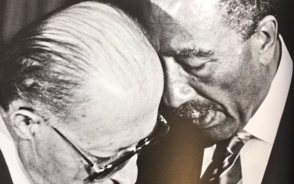 Menachem Begin and Anwar Sadat in Aswan in 1980