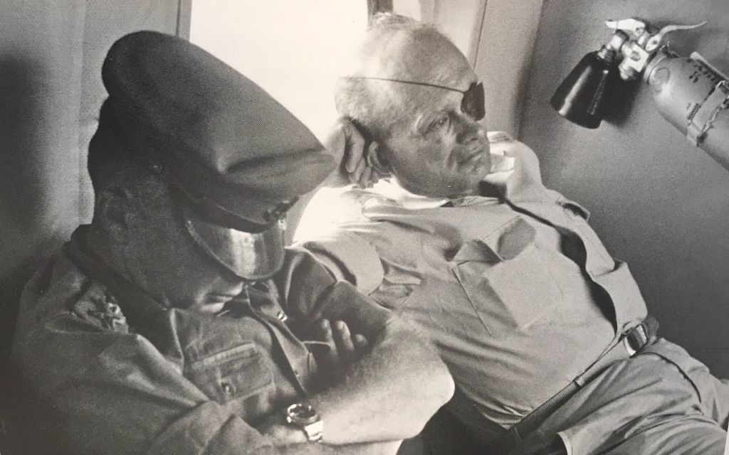 Yitzhak Rabin and Moshe Dayan en route to Gaza to meet Arab leaders in Gaza on the first day of the 6 Day War