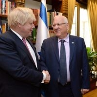 Boris Johnson meeting Israel's president, Reuven Rivlin