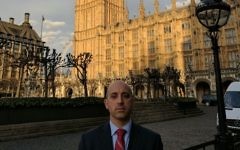 Jonathan Greenblatt in London, outside the Houses of Parliament