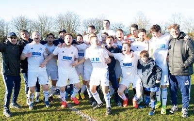 Lions celebrate winning the Herts Senior League Premier Division title. Picture: London Lions FC