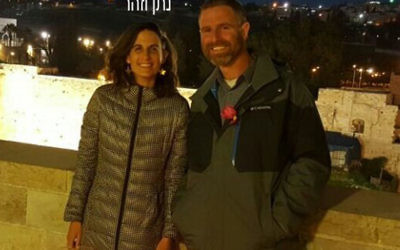Natan Meir with his wife-to-be Zohar Morgenstern