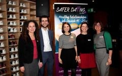 Jewish Women's Aid this week launched its Safer Dating initiative. From left: Dr Pam Alldred, Joel Salmon, Claire Godley, Sarah Manuel and Naomi Dickson.