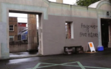 The Temple de Hirsch Sinai synagogue in Seattle was hit with anti-Semitic spraypaint. (Screenshot from YouTube)