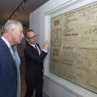 The Prince of Wales is shown Adolph Eichman's map during his visit to The Jewish Museum in Vienna, Austria on the ninth day of the his European tour. 

Photo credit: Arthur Edwards/The Sun/PA Wire