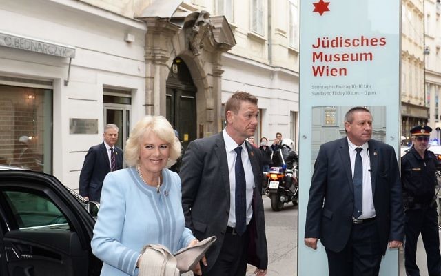 The Duchess of Cornwall arrives at the Jewish Museum, in the centre of Vienna, Austria, on the ninth day of a European tour. (Photo credit should read: John Stillwell/PA Wire)